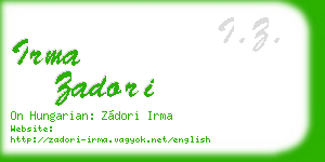 irma zadori business card